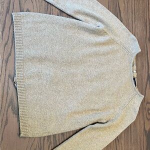 Smart Set Women's Brown with Gold Sparkle Crew Neck Sweater